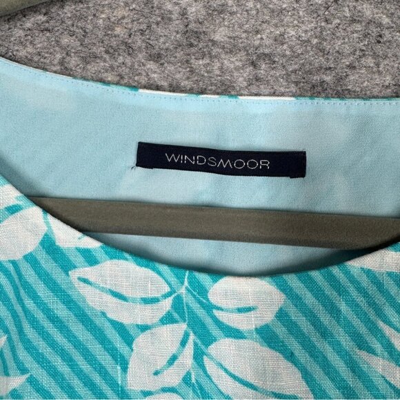 Windsmoor Boho Women's Linen Floral Core Teal Sleeveless Top Size 12 - Picture 10 of 15